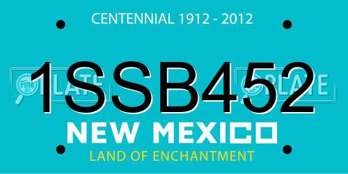 1SSB452 New Mexico License Plate