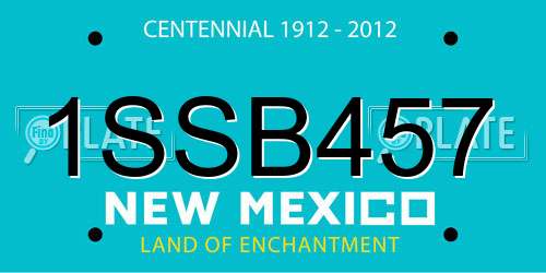 1SSB457 New Mexico License Plate