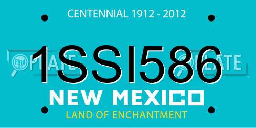 1SSI586 New Mexico License Plate