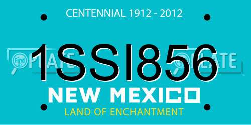 1SSI856 New Mexico License Plate