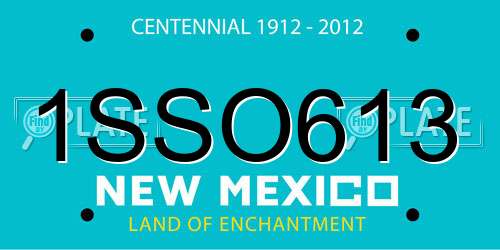 1SSO613 New Mexico License Plate