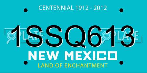 1SSQ613 New Mexico License Plate