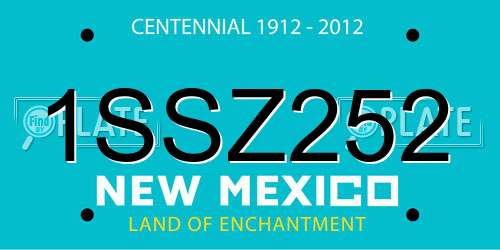 1SSZ252 New Mexico License Plate