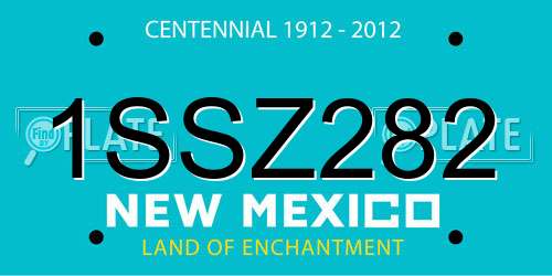 1SSZ282 New Mexico License Plate