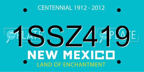 1SSZ419 New Mexico License Plate