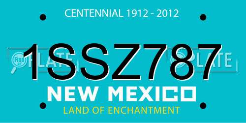 1SSZ787 New Mexico License Plate