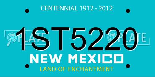 1ST5220 New Mexico License Plate