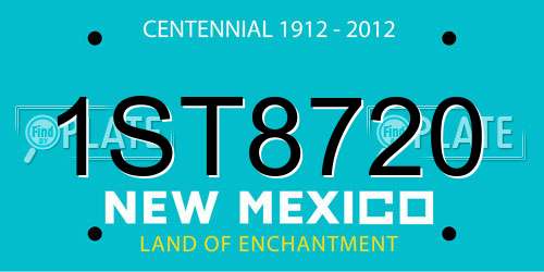 1ST8720 New Mexico License Plate