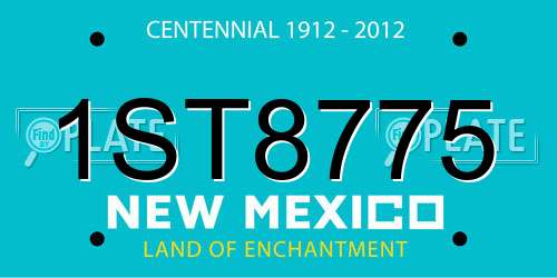 1ST8775 New Mexico License Plate