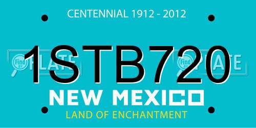 1STB720 New Mexico License Plate