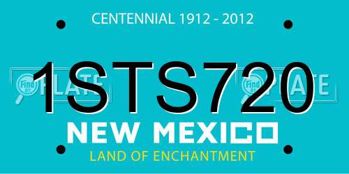 1STS720 New Mexico License Plate