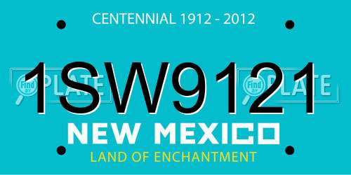 1SW9121 New Mexico License Plate