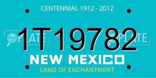1T19782 New Mexico License Plate