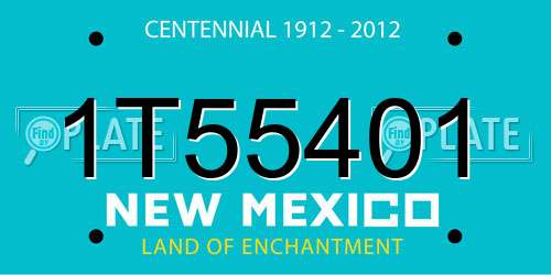 1T55401 New Mexico License Plate