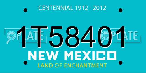 1T58401 New Mexico License Plate