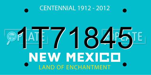 1T71845 New Mexico License Plate