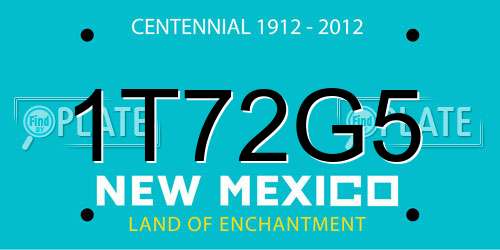 1T72G5 New Mexico License Plate