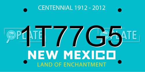 1T77G5 New Mexico License Plate