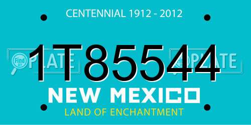 1T85544 New Mexico License Plate