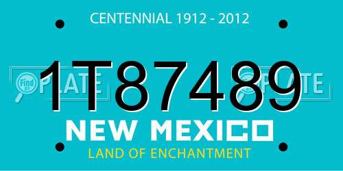 1T87489 New Mexico License Plate