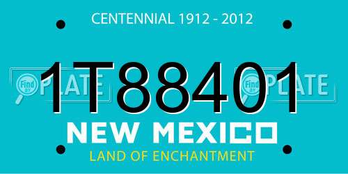 1T88401 New Mexico License Plate