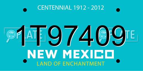 1T97409 New Mexico License Plate