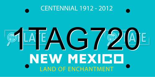 1TAG720 New Mexico License Plate