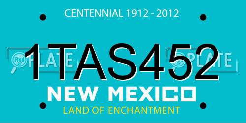 1TAS452 New Mexico License Plate