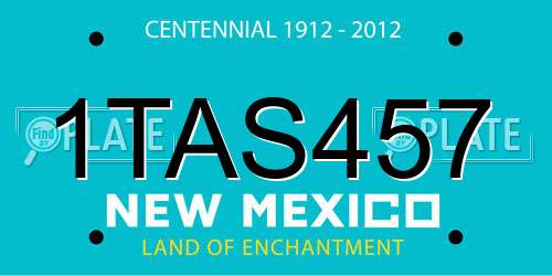 1TAS457 New Mexico License Plate