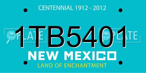 1TB5401 New Mexico License Plate