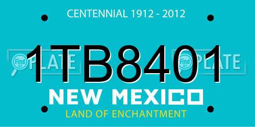 1TB8401 New Mexico License Plate