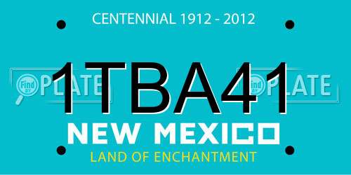 1TBA41 New Mexico License Plate