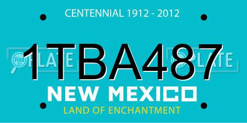 1TBA487 New Mexico License Plate