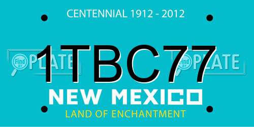1TBC77 New Mexico License Plate