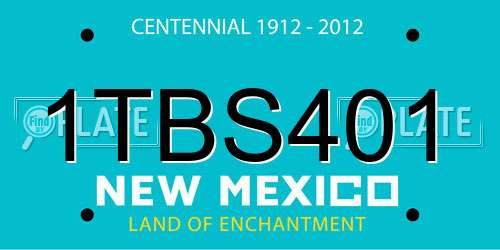 1TBS401 New Mexico License Plate