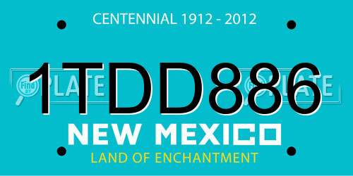 1TDD886 New Mexico License Plate