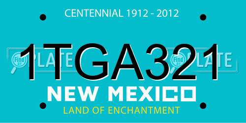 1TGA321 New Mexico License Plate