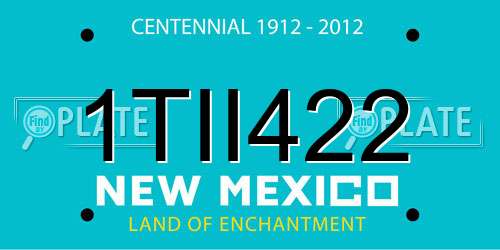 1TII422 New Mexico License Plate