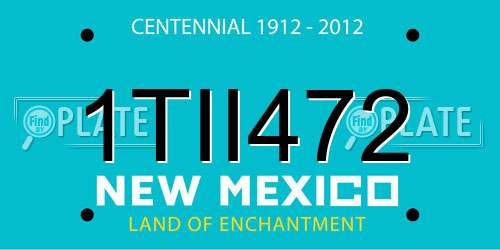 1TII472 New Mexico License Plate