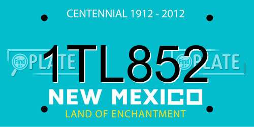 1TL852 New Mexico License Plate