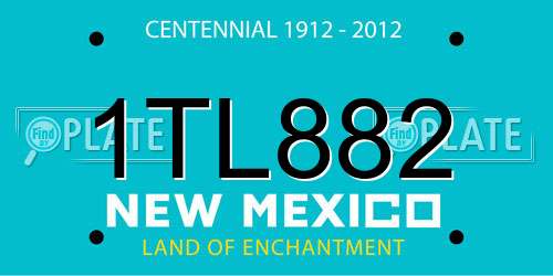 1TL882 New Mexico License Plate