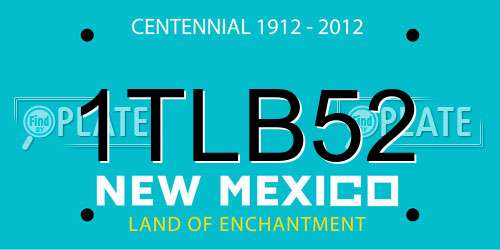 1TLB52 New Mexico License Plate