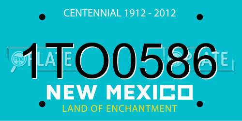 1TO0586 New Mexico License Plate