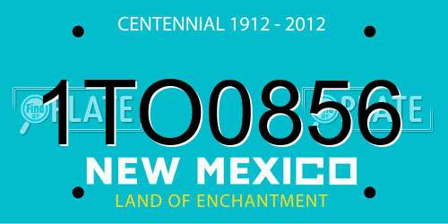 1TO0856 New Mexico License Plate