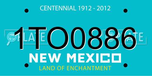 1TO0886 New Mexico License Plate