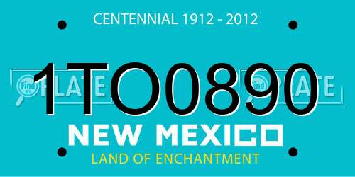 1TO0890 New Mexico License Plate