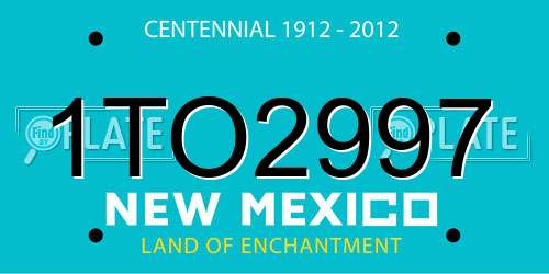 1TO2997 New Mexico License Plate