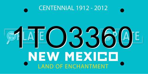 1TO3360 New Mexico License Plate