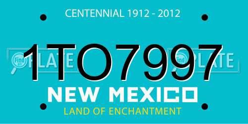 1TO7997 New Mexico License Plate