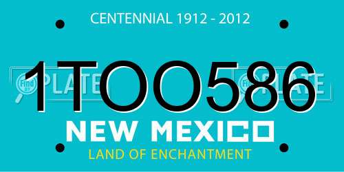 1TOO586 New Mexico License Plate
